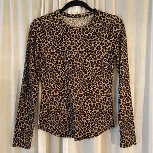 Cheetah print ribbed long sleeve